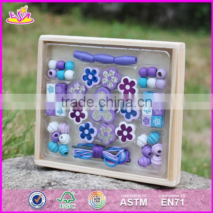 2017 new design children threading beads wooden educational toys for 4 year olds W11E061