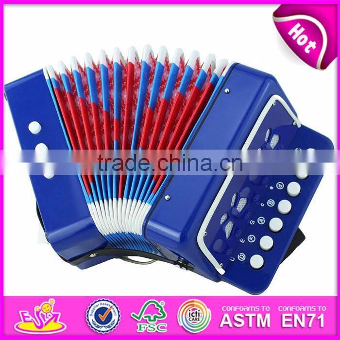 Most popular children gift toy wooden musical piano accordion for sale W07K006B