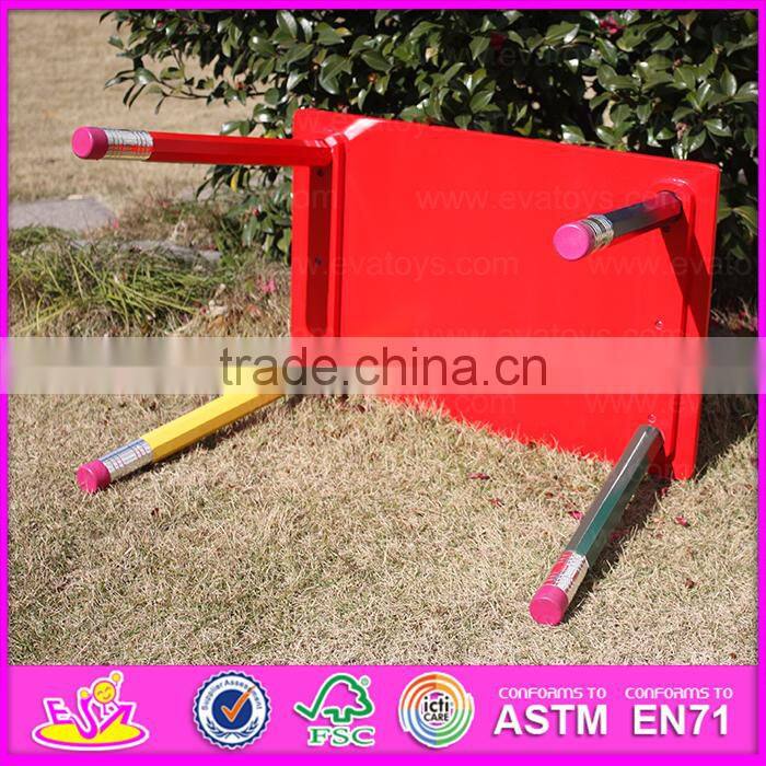 2015 Excellent quality cheap folding kids pencil table and chairs,Cartoon pencil used children table and chair wholesale WO8G138