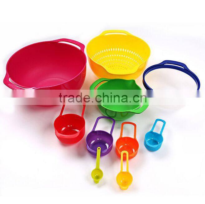 2017 GOOD QUALITY RAINBOW 10PCS MEASURING CUP MEASURING SPOONS