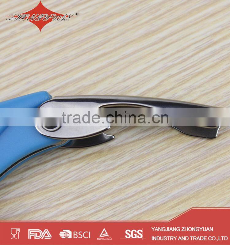 ZY-K1053 new arrival funny corkscrew wine bottle opener with plastic cover