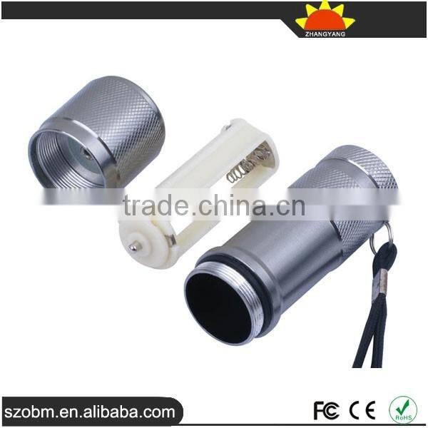 Mini Protable UV light 365-370nm 9 LED Flashlight Torch