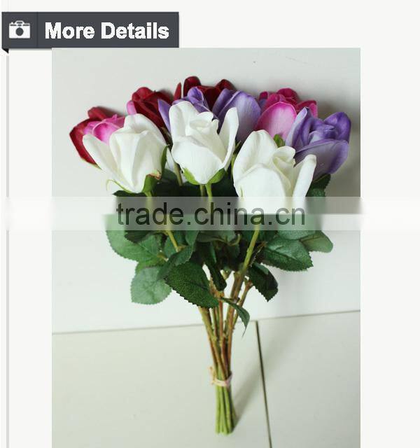Real touch artificial flower for christmas ornament rose flower