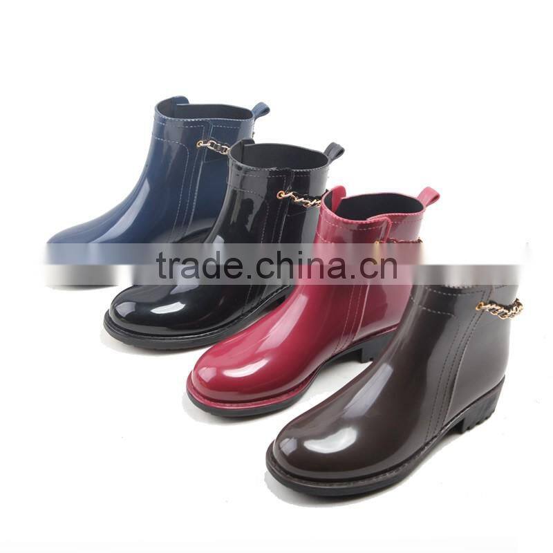 shining black chelsea rain boots for women retail