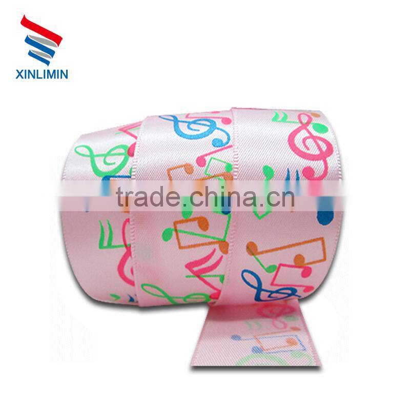 Low Price Wholesale Custom Printed Pink Color Satin Ribbon