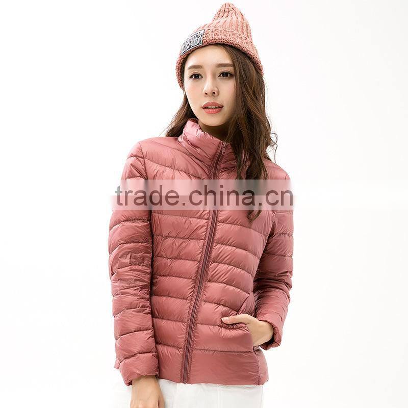 Wholesale woman ultra light down jacket winter feather weight ladies down jacket