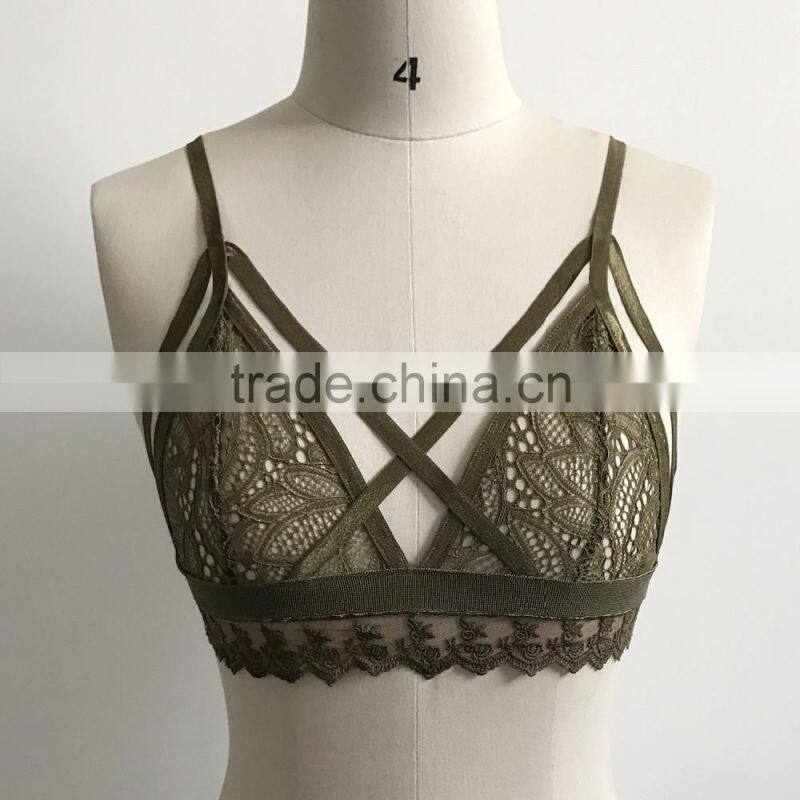 Sexy Lace net bra panty Soft Bra Push Up Deep V Straps Polka Dots Bralette beautiful bra sexy bra design latest fashion sexy bra