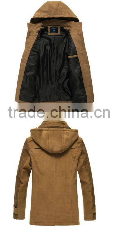 The newest fashion men tweed coat with hood