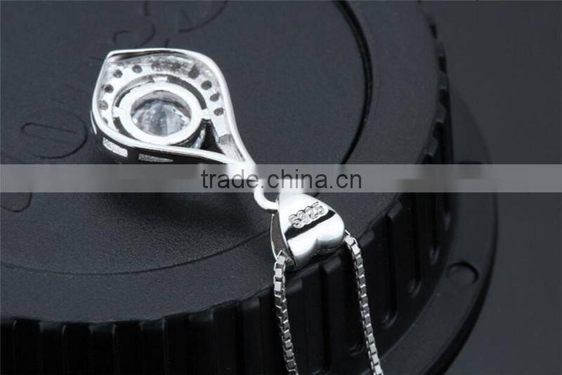 925 sterling silver fashion peach heart shape pendant necklace