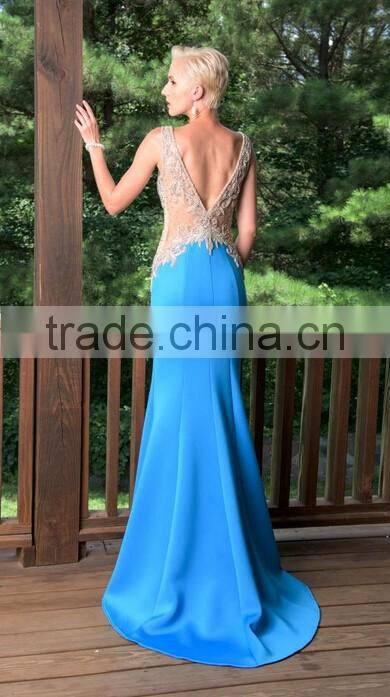 night gown v neck prom party lace bead embroidered evening dress