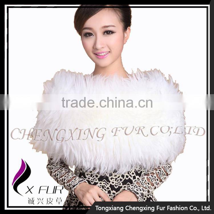 CX-B-125B Hand Knitted Warm and Cheap Sheep Fur Snood Shawl