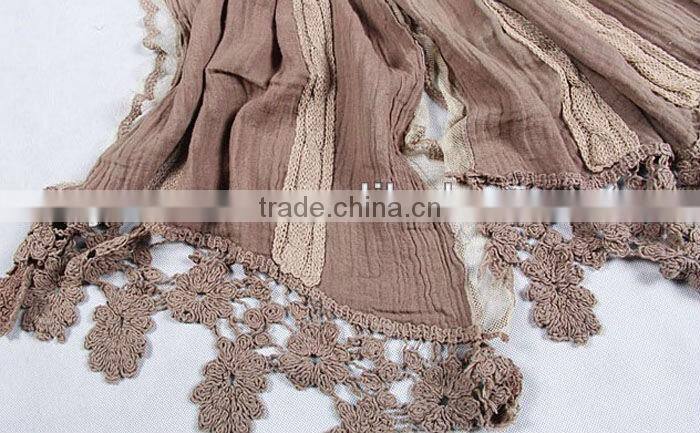 Fashion lace popular scarf for fall&spring