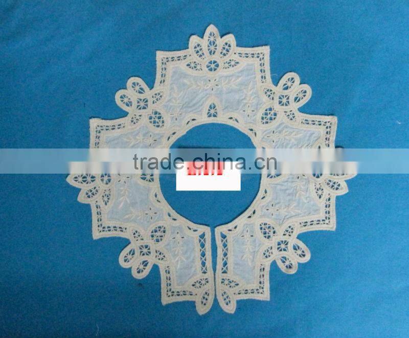 machine embroidery cotton ladies neck lace design