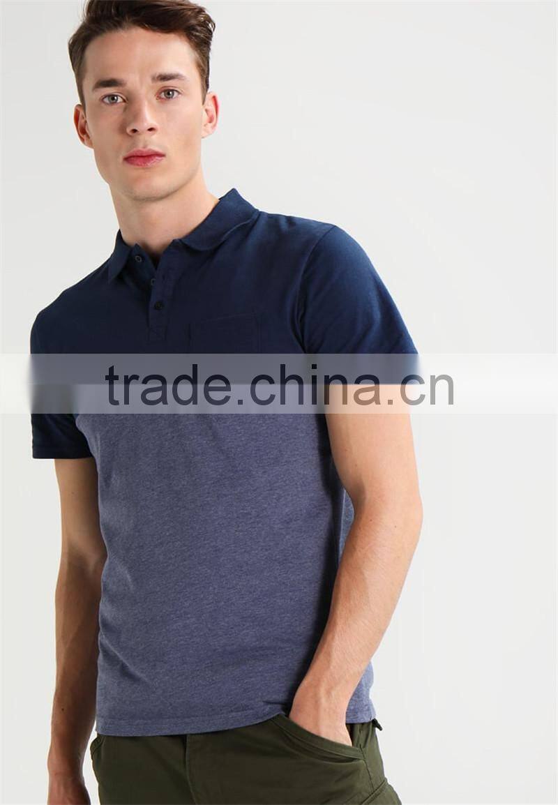 MGOO Hot Sale Plain Dry Fit Polo Shirt Color Block Men Pocket Fitness Polo T Shirt