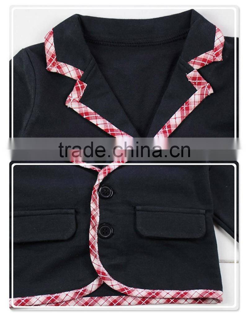 Newborn Baby Boys Gentlemen Boys Bodysuit 2pcs Set Rompers Gentlemen Kids Boys Suit with Coat