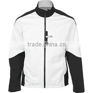 fashion contrasting color winter softshell men jacket with zipper