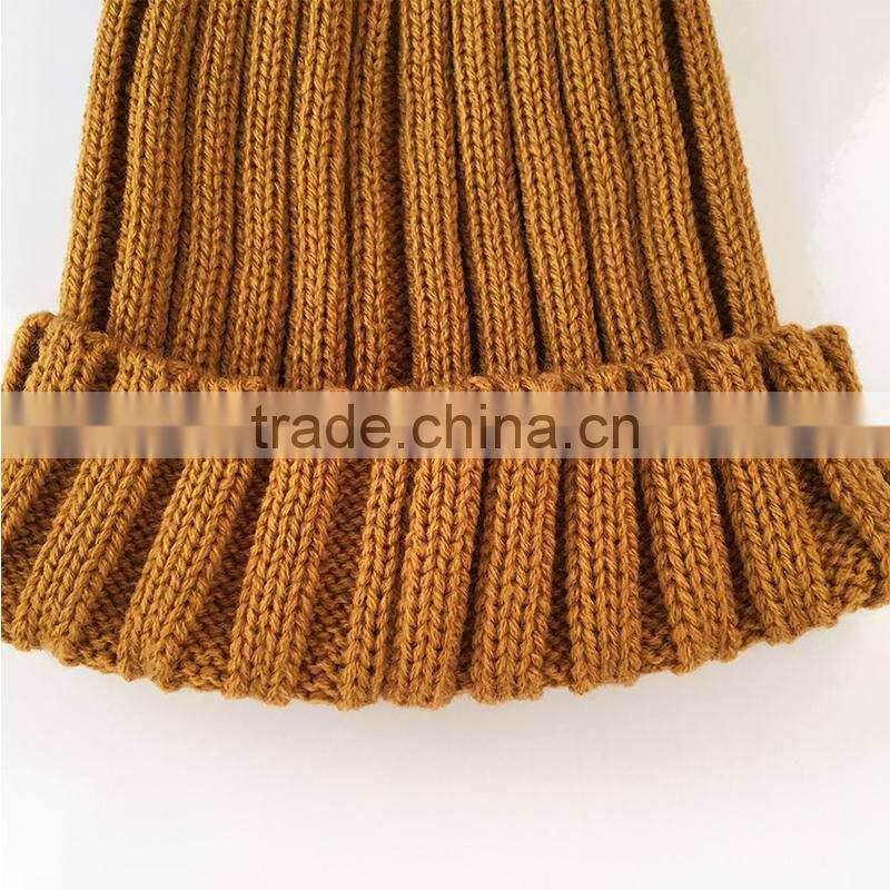 Myfur Detachable Natural Raccoon Fur Pompom Knit Hat Wholesale Winter Cap