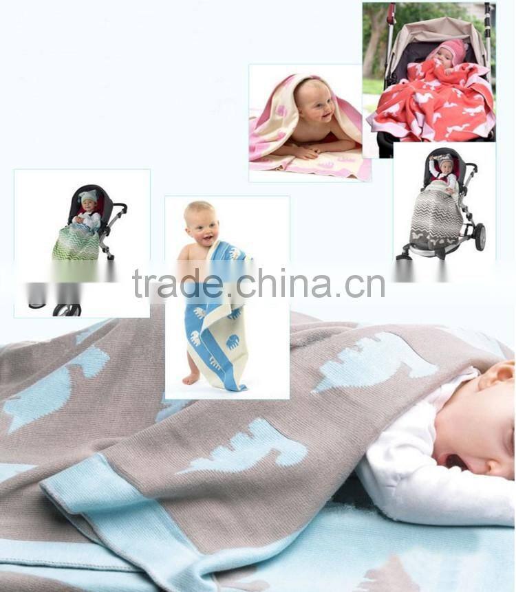 Floral elephant style fashion baby blanket wholesale