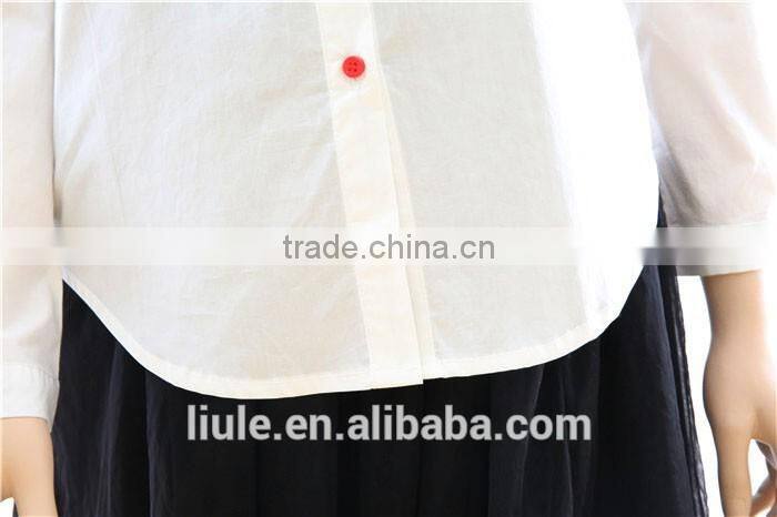 Hot sale lady long sleeve 100%cotton office women office shirts and tops