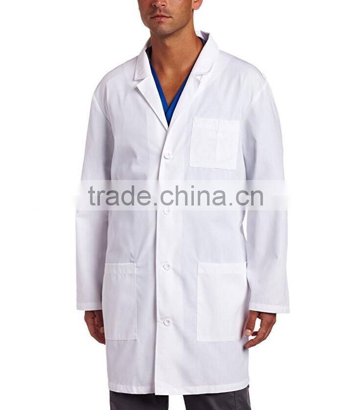 Quality men warm-up scrub jackets long white pockets jacket