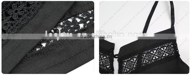 Wholesale custom fashion chiffon jumpsuits black woman romper