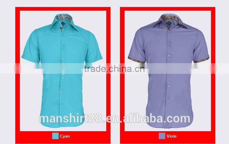 new fashion design man's slim fit short sleeve shirts