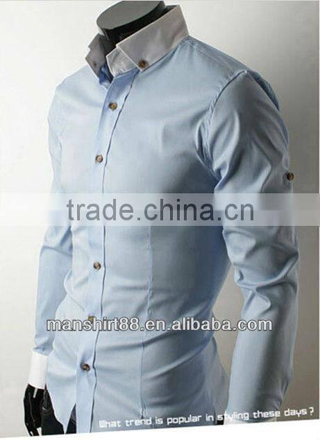 100%Cotton High quality Button-down collar Slim fit shirt for men