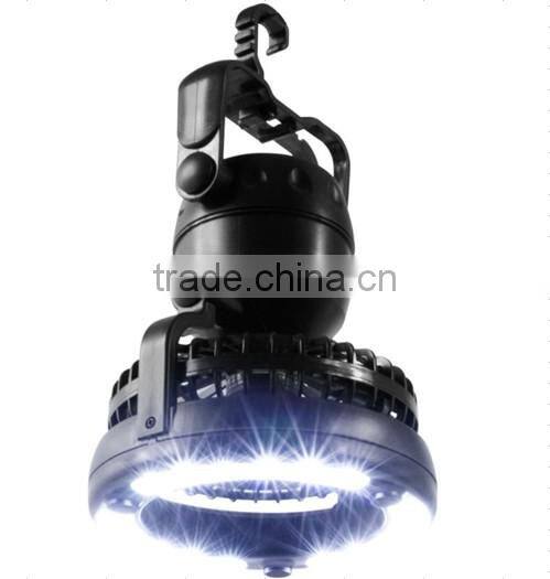 2Pcs Deluxe Camping Combo 18-LED Lantern Fan Tent Hanging Outdoor Light