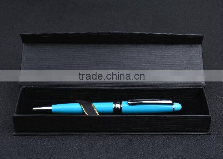 high quality laser Logo heavy ballpoint twist business metal pen box gift set