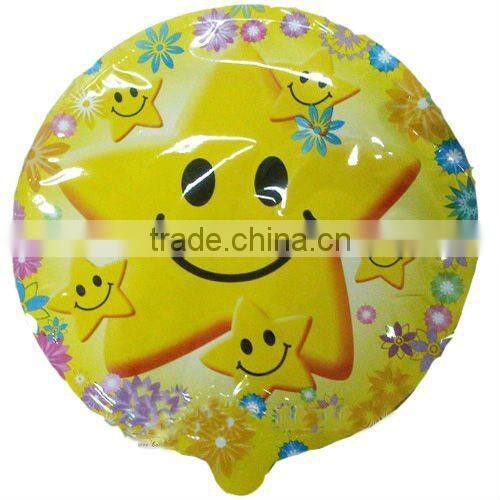 Smile shape self inflatable foil balloon