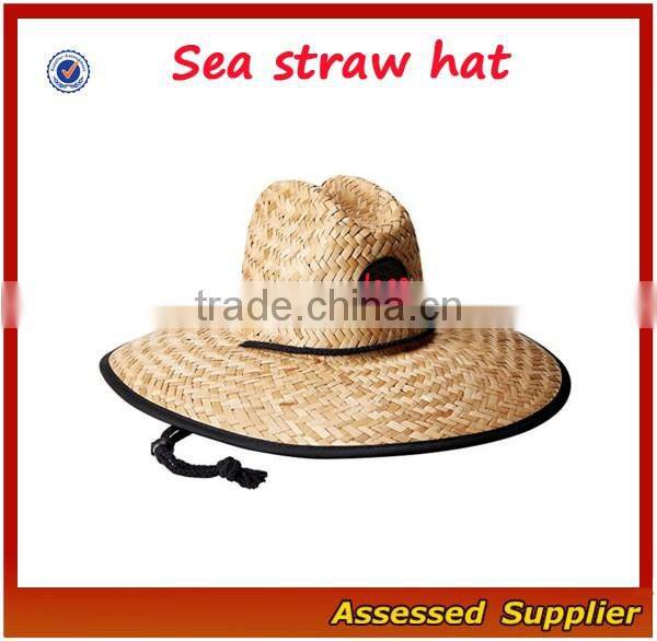 SPF 50+/ Protect You Better! Thicker quality custom straw hat outdoor surf straw sun hat wholeasle for free sample