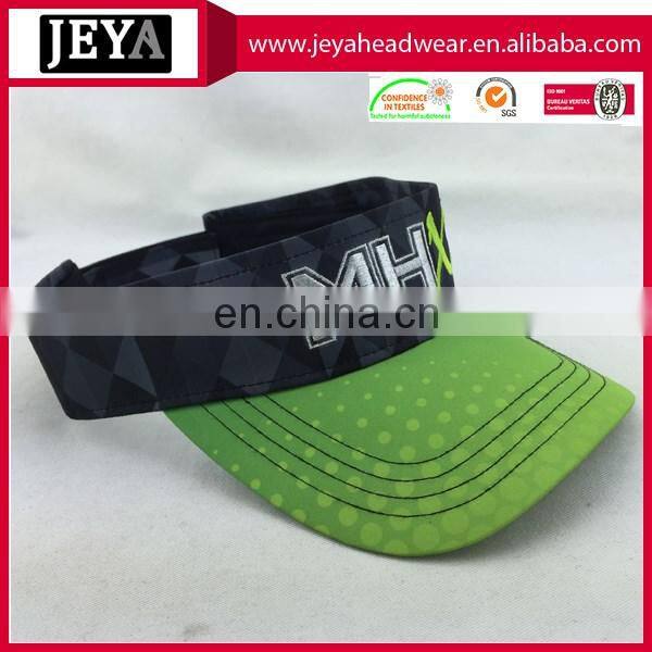 High quality heat transfer sun visor colorful polyester visor flat embroidery