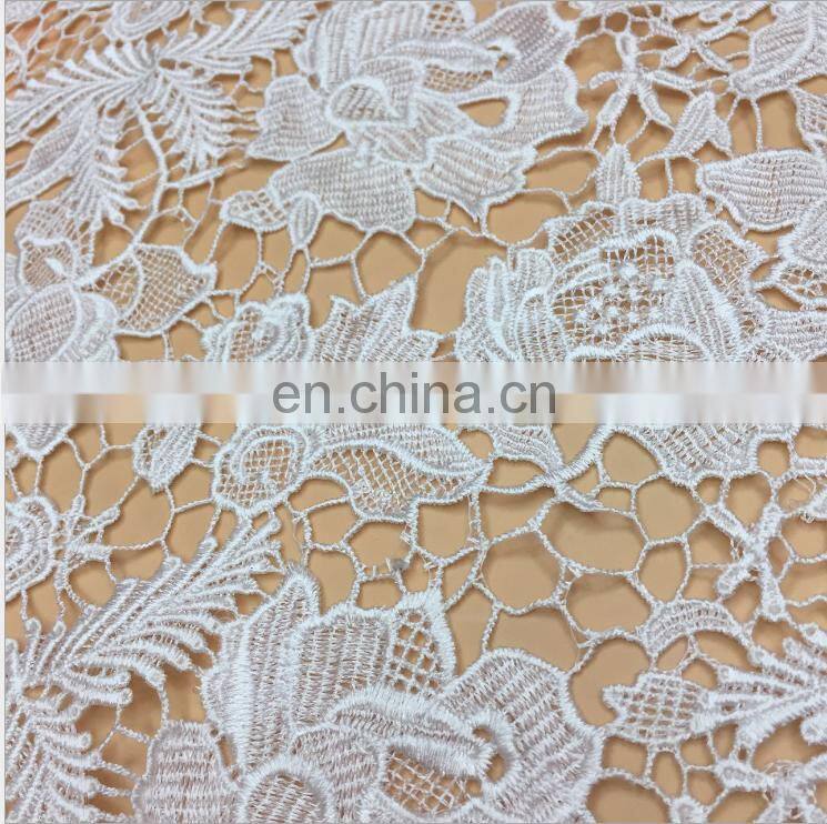 2017 hot sale good quality 100% polyester embroidery lace fabric for dress