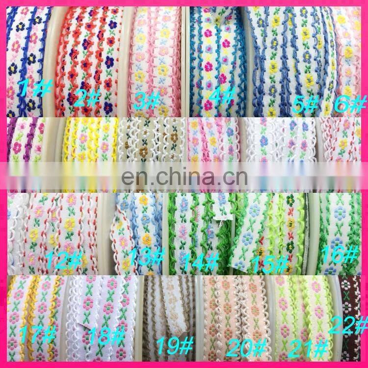Wholesale 1cm lace trim width aztec design ribbon for shoe bag