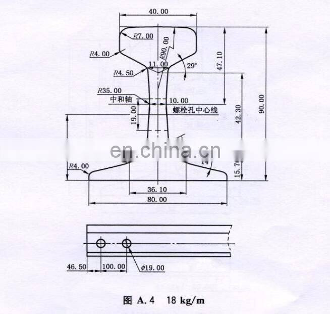 18kg P18 s18 light steel rail 55Q Q235