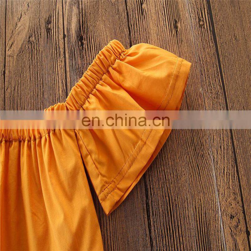 Girls Summer Outfit Toddler Yellow tops + black pants Set Spring Summer Clothing for 1-6T