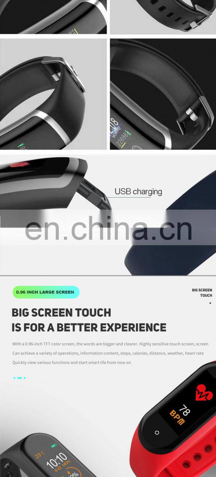 New Product M4 Smart Watch 2020 Hot Selling Mens Women Couple Wrist Band Fitness Sports Waterproof Bluetooth Android Bracelet