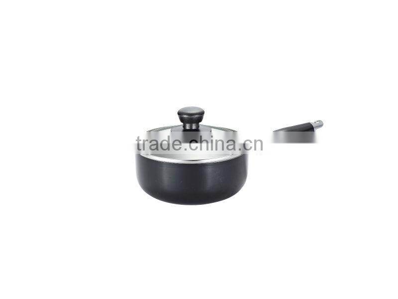 16CM Aluminum Non-Stick Sauce Pan With Glass Lid; Aluminum Sauce Pan For Kitchen; Divided Sayce Pan