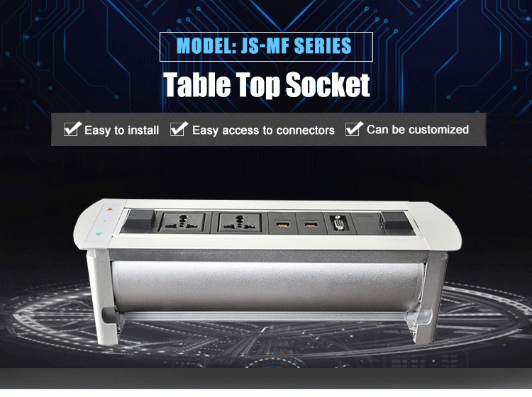 Motorized Hotel Magnesium Alloy furniture Power Outlet With Usb Socket