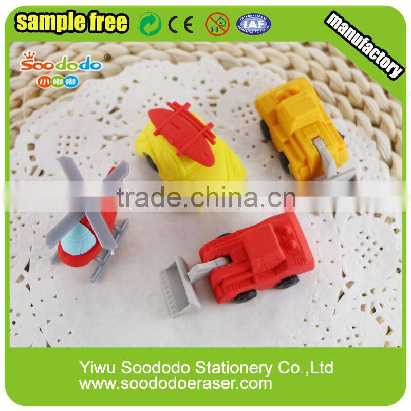 wholesale kids stationery crazy car shaped 3d erasers for school