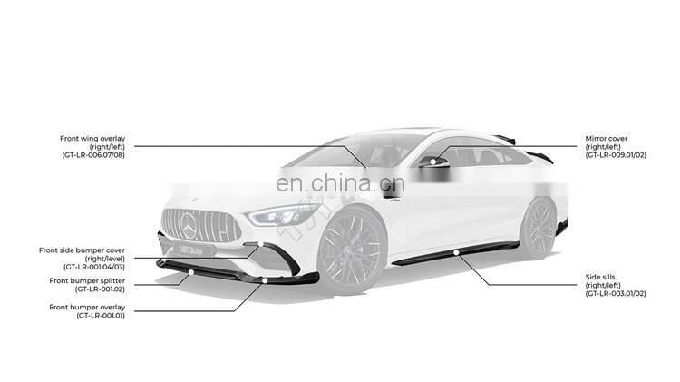 Runde Newest For Mercedes-Benz AMG GT 43 50 53 GT63S Upgrade Larte Design Body Kit Front Lip Rear Lip Spoiler Top Wing