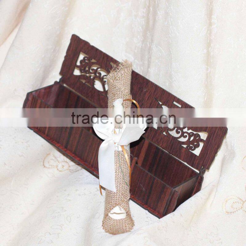 2016 Hot Sale Creative Ideal Laser Cut Wooden Box Vintage Wedding Invitation