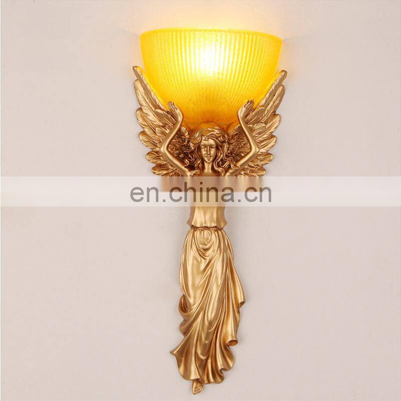 Factory wholesale Hand Make European-style resin wall LED creative indoor wall lamp for hotel bedroom dinging room