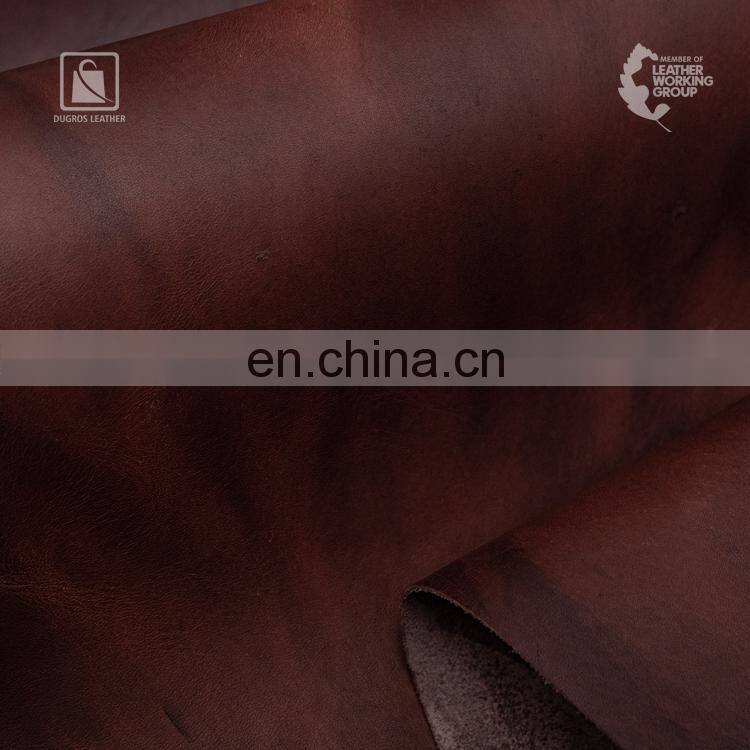 Exhibiting Highest Standard Vegetable Tanned 1.3 mm Thickness Cow Full Grain Genuine Leather