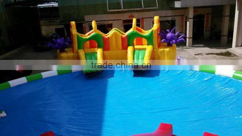 0.9mm PVC Tarpaulin Colorful Inflatable land Amusemet Park for sale