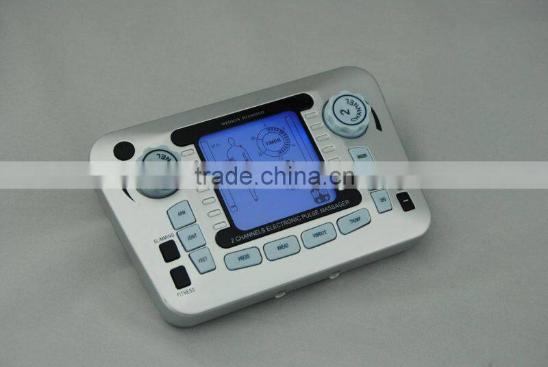 2 channels electronic pulse massager with 4 electrodes and slipper EA-C18