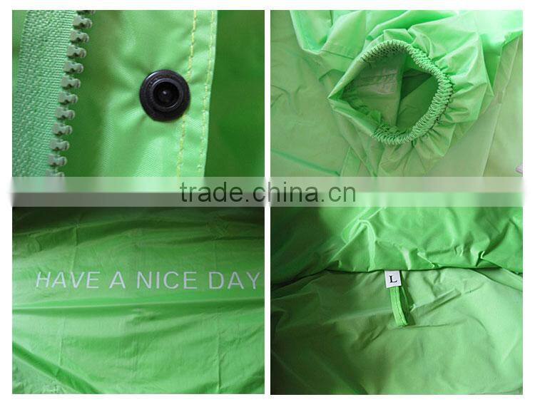 YANLI high quality PVC long raincoat with adjust hooded