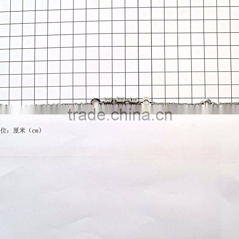 Silver color round beads man chain stainless steel bracelet