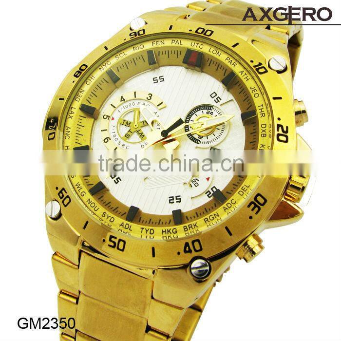 2015 men fashion japan movement stainless steel watch 3atm water resistant luxury watch brands