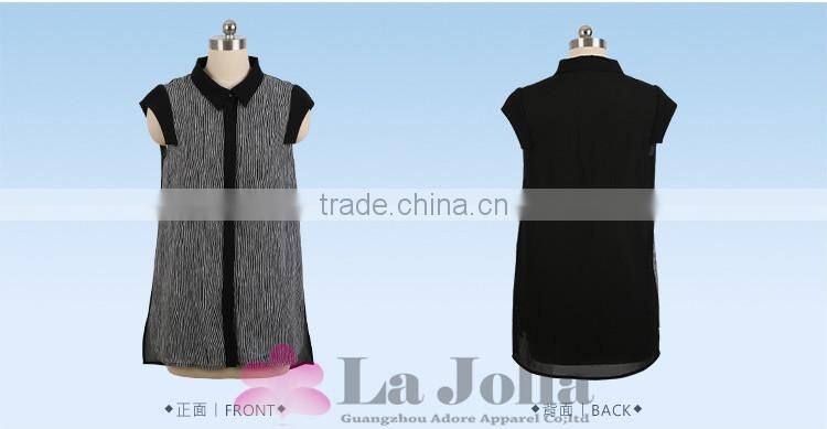 Summer Lastest Stripes Short Sleeves Chiffon T-shirt 099